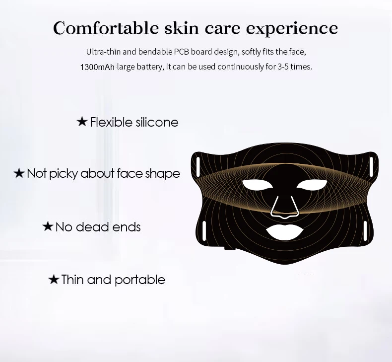 beauty instrument for face red light therapy LED mask portable home use silicone led mask for face wrinkle full body