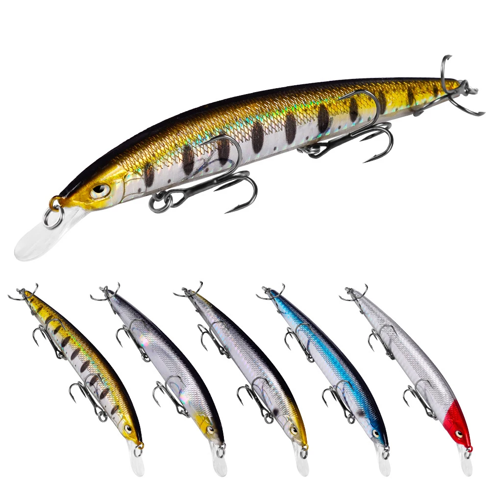 Wholesale 11.5cm 9g pike lure Floating Water trolling diving minnow fishing lures crank lure jerkbait