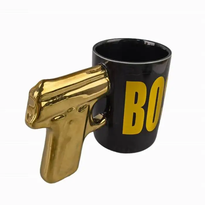 Customized 20oz Ceramic Gun Handle Mug Pistol Handle Ceramic Mug Special Handle Ceramic Coffee Mugs