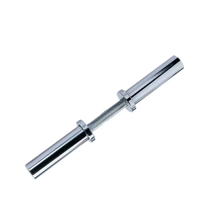 Loadable  Chrome Dumbbell Rod Adjustable Handle Fit 2-Inch or 50mm Weight Plates with Max Capacity 300lbs with Spring Collar