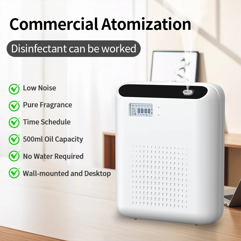 Trends 2025 Essential Oil Diffuser Waterless Nebulizer hvac Intelligent 500ml Wall Mount Toilet Aroma Diffuser