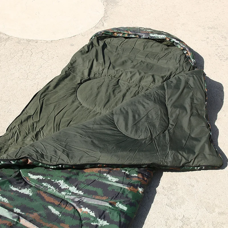 Four seasons can use camouflage sleeping bag outdoor mountaineering camping single envelope waterproof sleeping bag