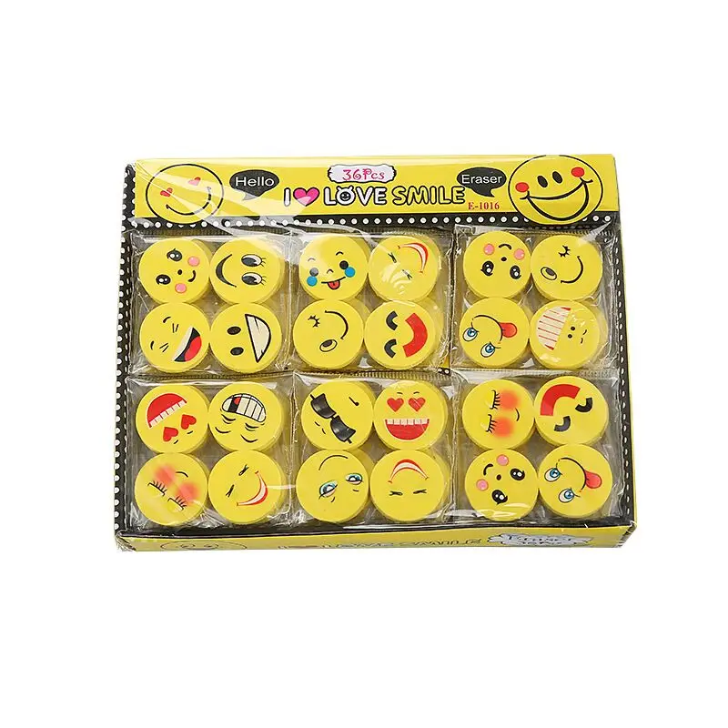 
Smile face eraser cute cartoon rubber erasers for children  (62285383354)