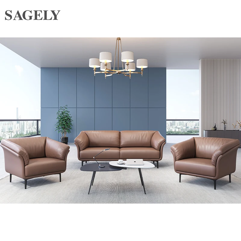 Wholesale Sofa Furniture Cheap Modern Leather Executive Office Sofa Living Room Sofa Set