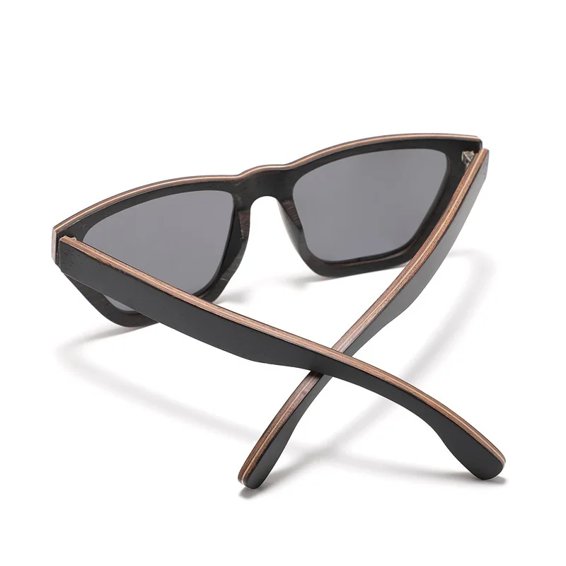 Cat Eye Wooden Sunglasses Dropshipping Polarized Lens Recycled Skateboard Wood Sunglass