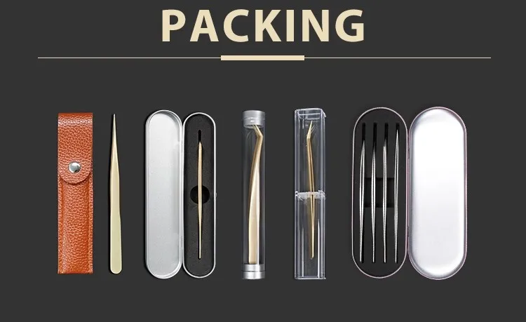 
Rose Golden Tweezers Set Stainless Steel Best Quality Staright and Curved Tweezers 