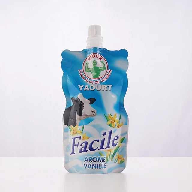 Customized Eco Friendly Free Samples Food Grade Retort Yogurt Milk Doypack Spout Bag Plastic Liquid Bags with Spout