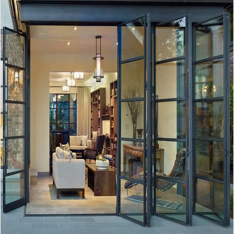NUOXIN 2024 aluminum exterior thermal break glass other doors aluminium Folding Glass Door for house