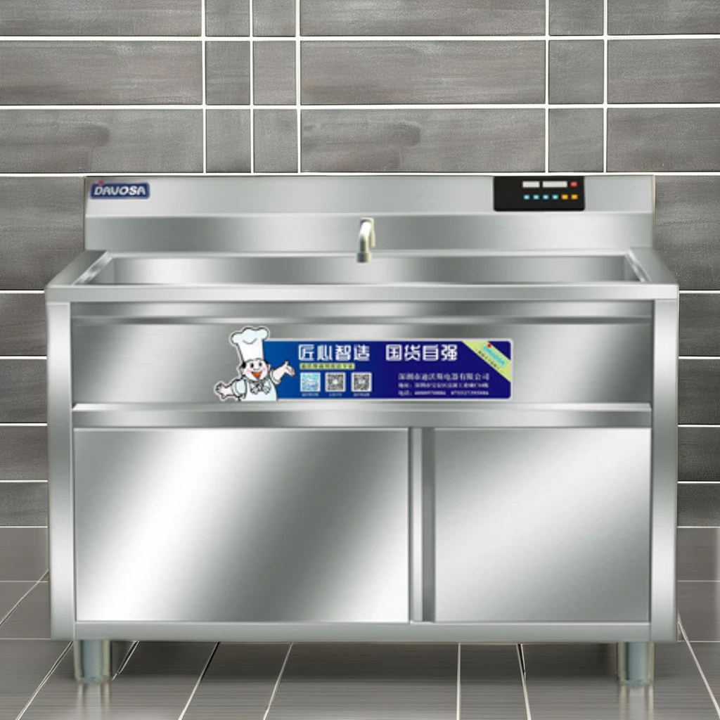 Multi-Functional Fruit and Vegetable Bubble Washer machine for Restaurant Diner ang school Ultrasonic Washing Dishwasher