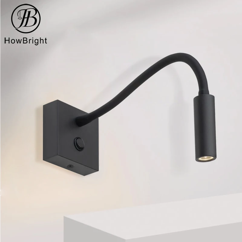 Aluminium flexible led reading spot lamp modern indoor bedside recessed wall light for home hotel