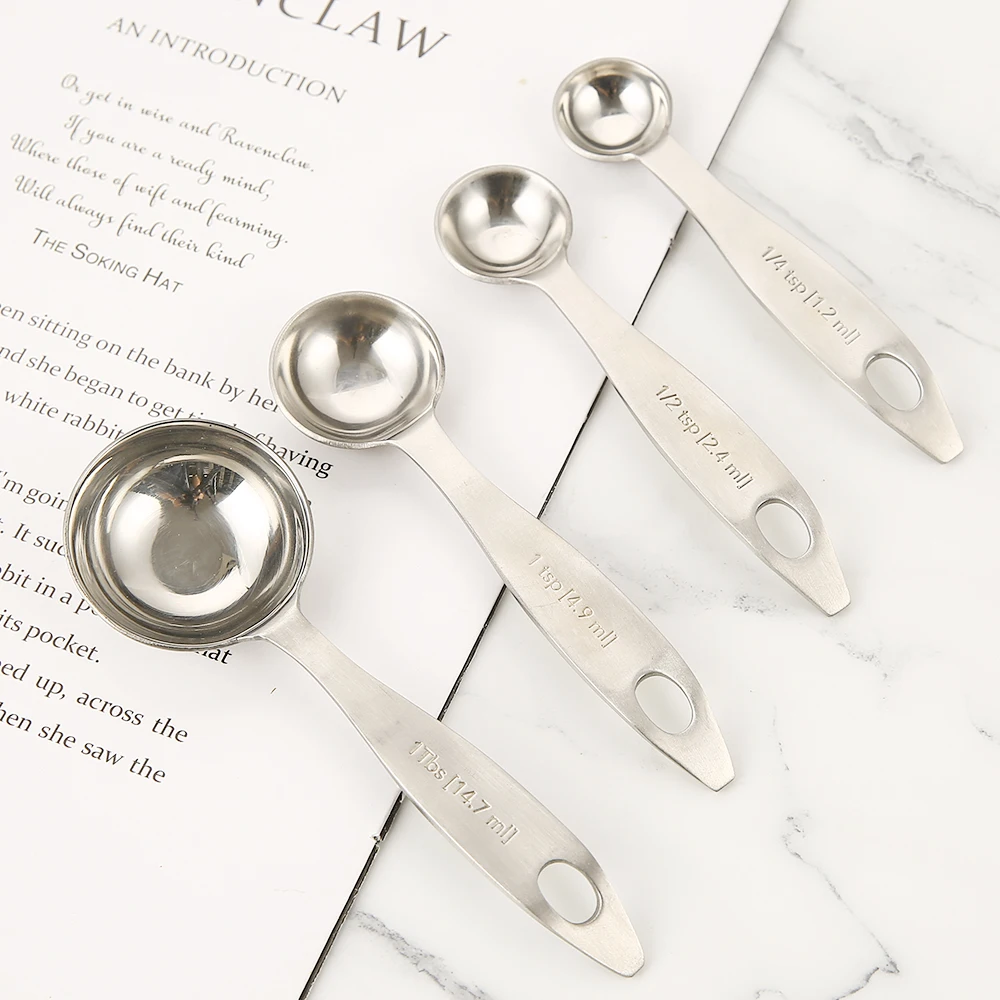 4 Pcs Stainless steel measuring spoon sets professional baking tools to help you become a baking master