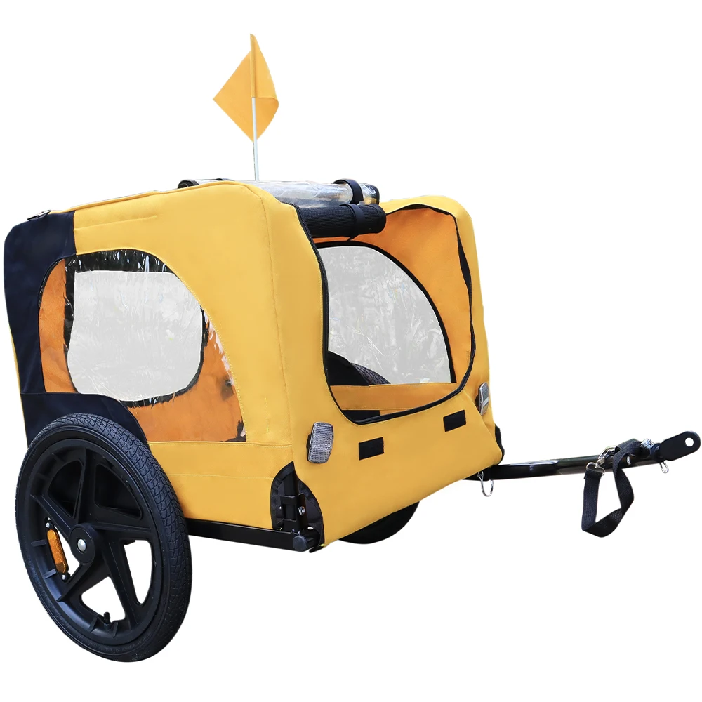 Dual Entry Pet Carrier Bag With Wheels For Cats Small Large Dogs Foldable Frame Bike Bicycle Motorcycle Puppy Travel Trailer