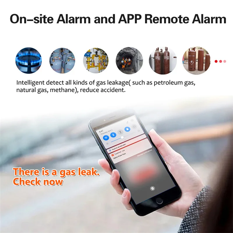 APP Phone Voice Prompt Temperature Alarm remote control WiFi Gas Leak Detector