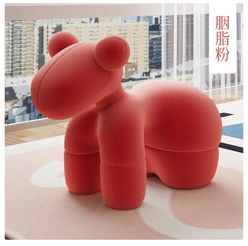 
Stylish Web Celebrity Novelty Lovely Leisure Kids Fiberglass Avocado Pink Pony Puppy Chair With Flannelette Cover 