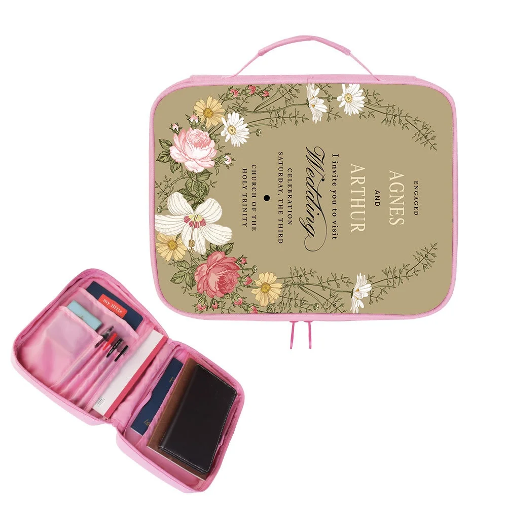 Personalized Retro Printed Thickened Paper Bible Case Cross Border Hot Product for Priest File Book Storage Bag with Hard Cover