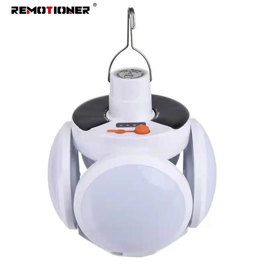 Outdoor Portable Tent Lamp Folding LED Lightas USB Rechargeable Solar Camping Lantern