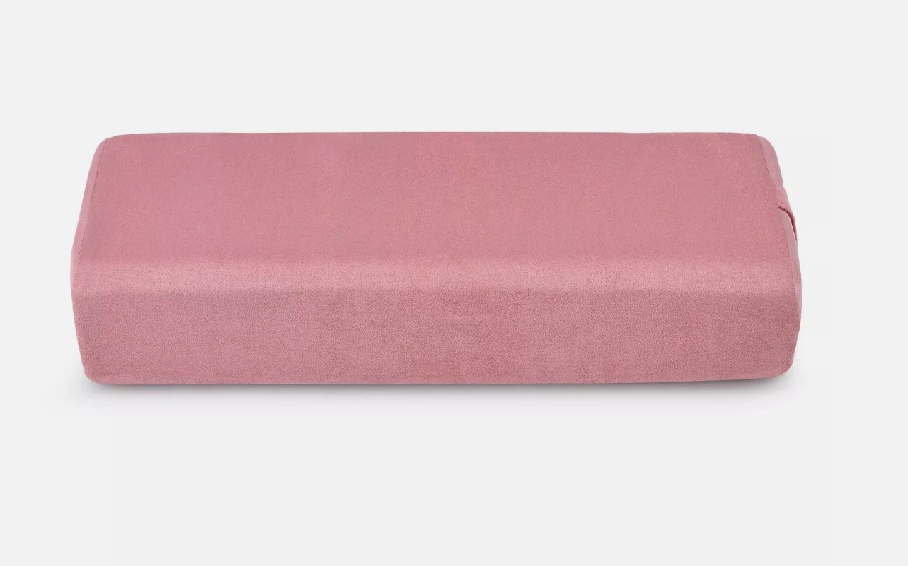 Yoga Pillow-Yoga Bolster Pillow for Restorative Yoga-Meditation Pillow with Velvet Cover,Filled with Soft Cotton,PINK