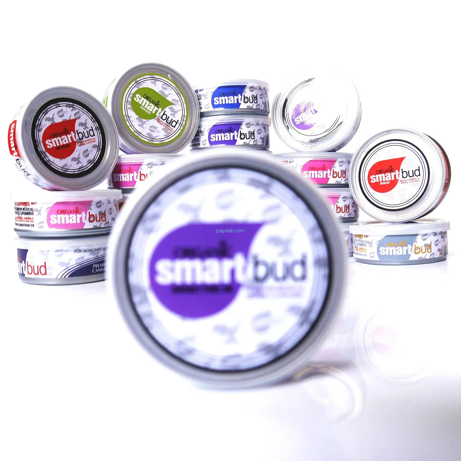 
Top quality Newest flavors smart bud can cali smell proof tins with plastic top 