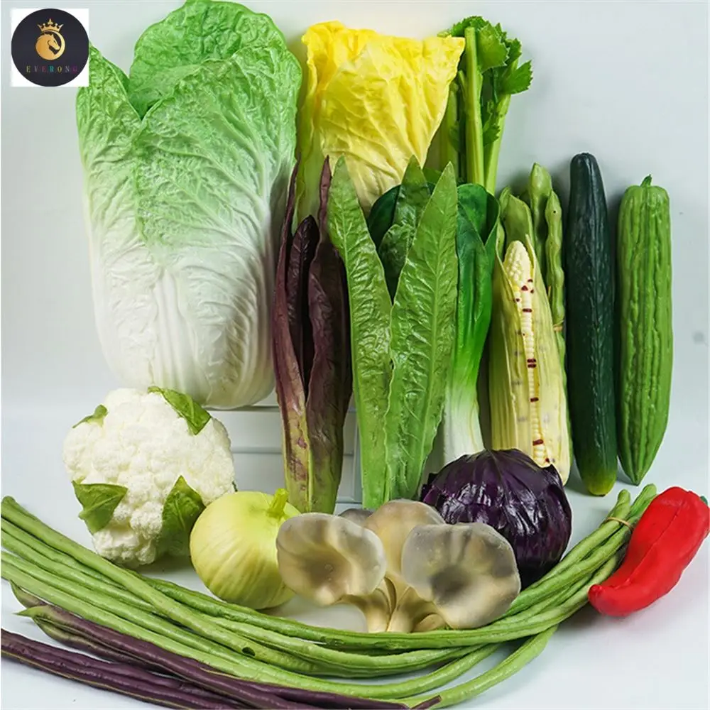 I509 Artificial Vegetables-Fake Cabbage Radish and Window Ornaments Props for Studio Shooting Thanksgiving Decorations