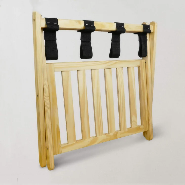 QUAWE Wholesale Custom Practical Eco-Friendly Folding Function Bamboo Luggage Stand With Shoe Rack