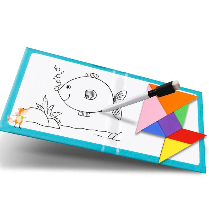 Jigsaw Tangram Puzzle Colorful Magnetic Tangram wholesale educational toy