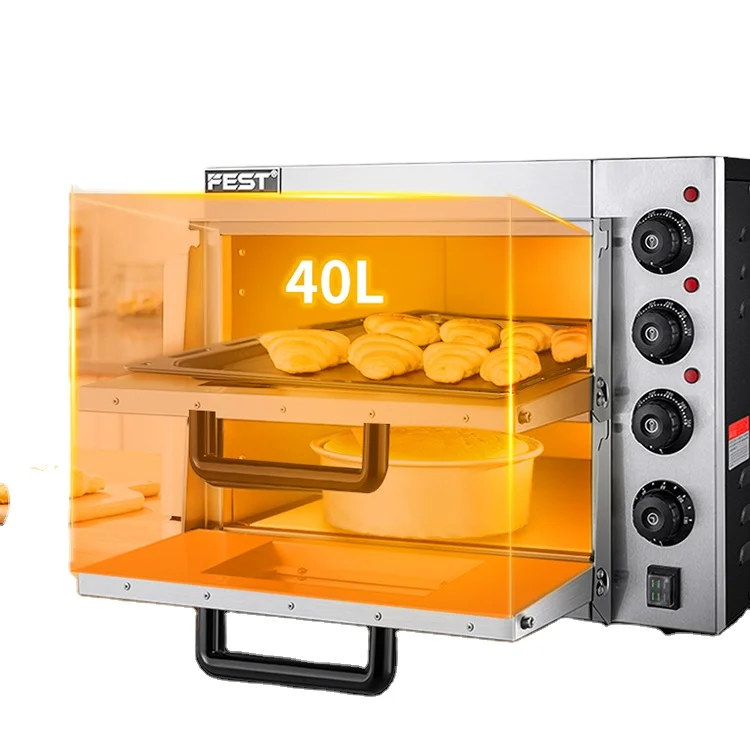 FEST commercial pizza oven window glass single door 2 racks 40 liters commercial ovens built in oven