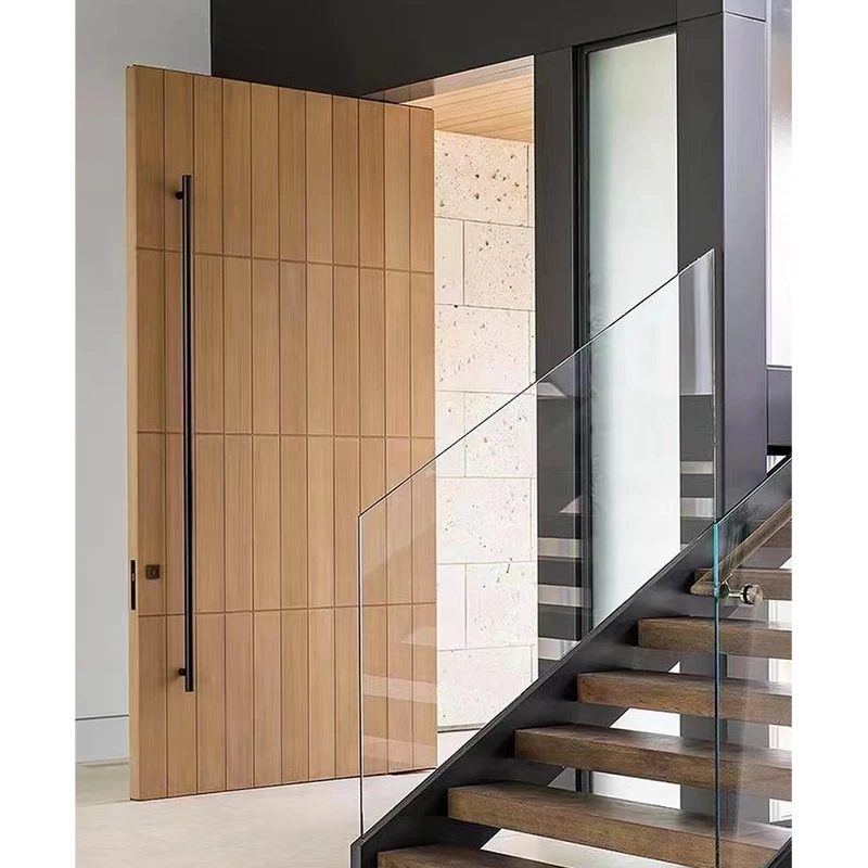 Hihaus на заказ простой дизайн входной двери из тикового дерева для дома