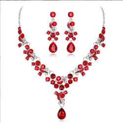 Women Dubai Costume Fashion Jewelry Sets Wedding 925 silver Necklace Set