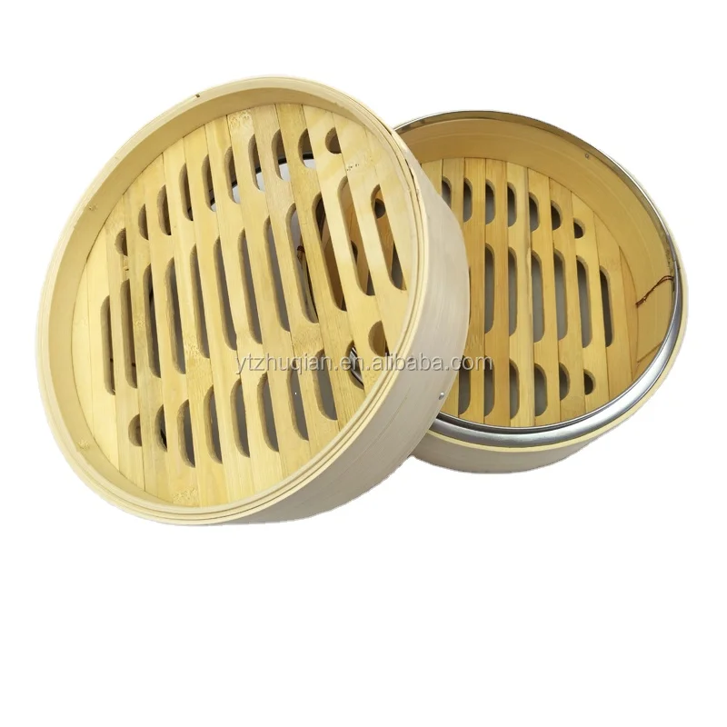 manufacture round bamboo food steamer basket made of natural bamboo