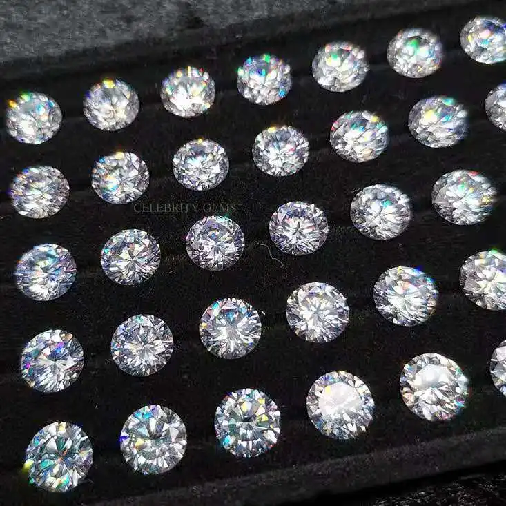 Celebrity white cz 8h & 8a cutting round cubic zirconia for pendant