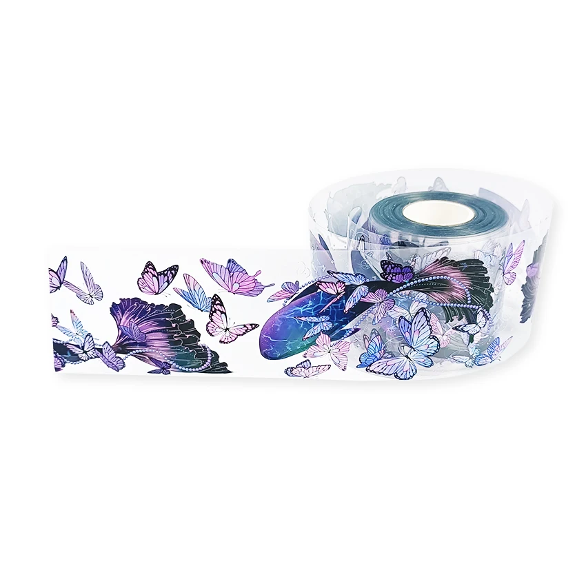 Custom cute decorative journal masking transparent butterfly stickers tape, vinyl washi DIY brand logo PET sticker sheet