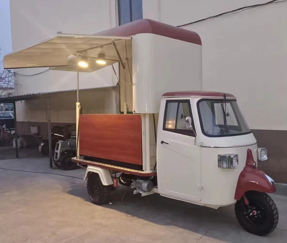 Newest Coffee Hot Dog Electric Drive Mobile Tricycle Food Truck sink trailer for sale