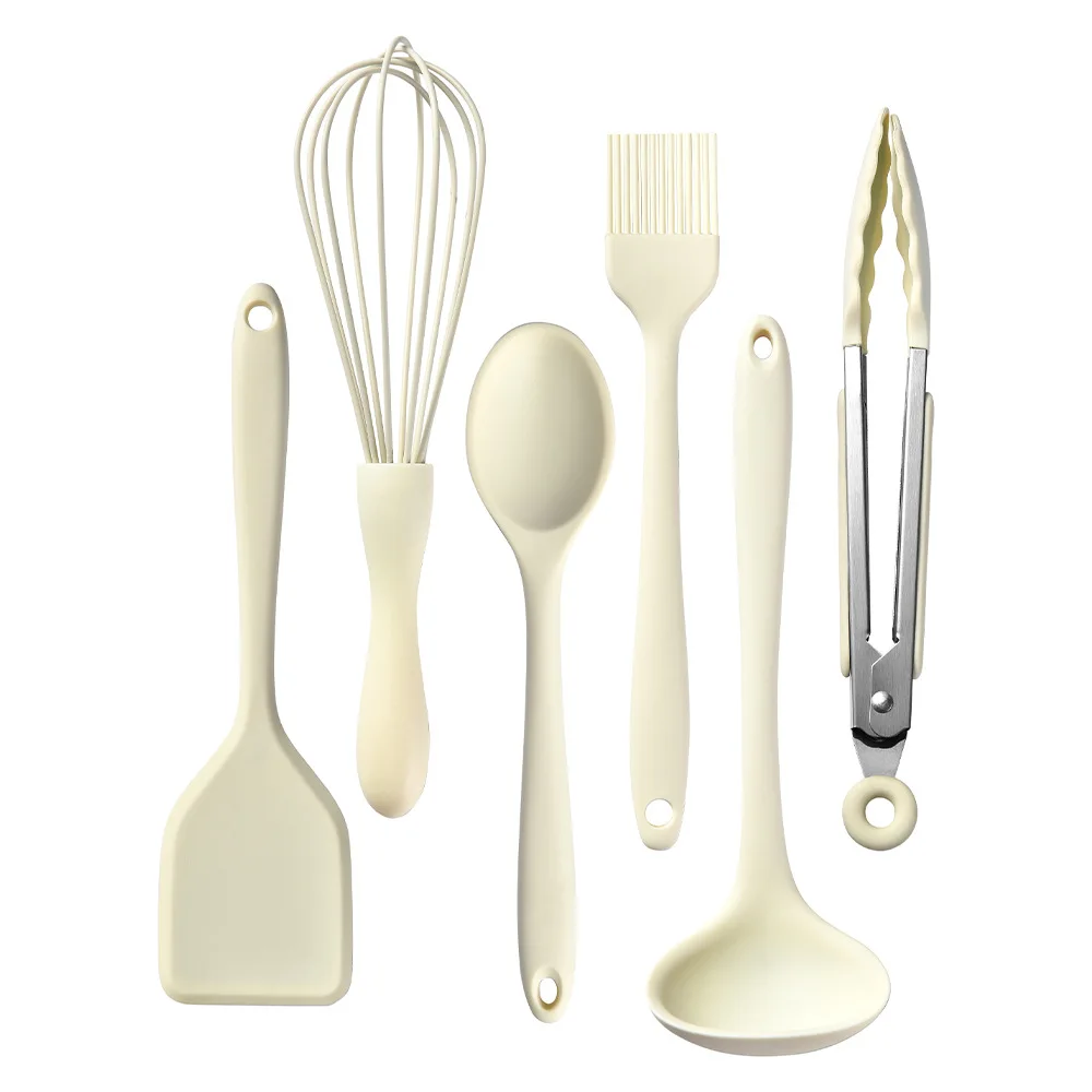 All-in-One Mini Silicone Non-Stick Kitchen Set 6 Piece Cooking Tool and Baking Gadgets Including Shovel Spoon for Home Use