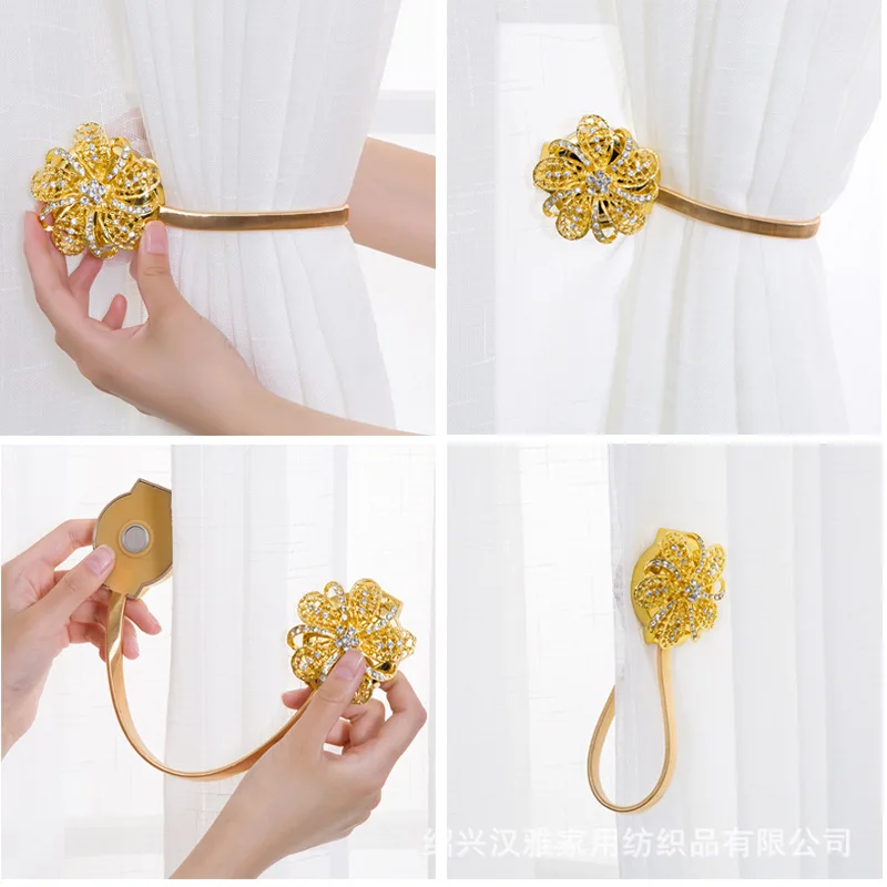 Simple European magnet curtain tie strap tie rope living room creative curtain buckle hook wall hook free of drilling