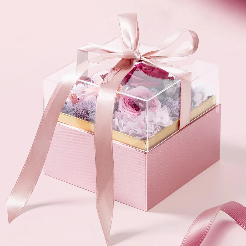 AN Wholesale Recycle Decorative Fancy Cake Dry Fruits Dates Nuts Ribbon Display Storage Empty Gift Box with Ribbon