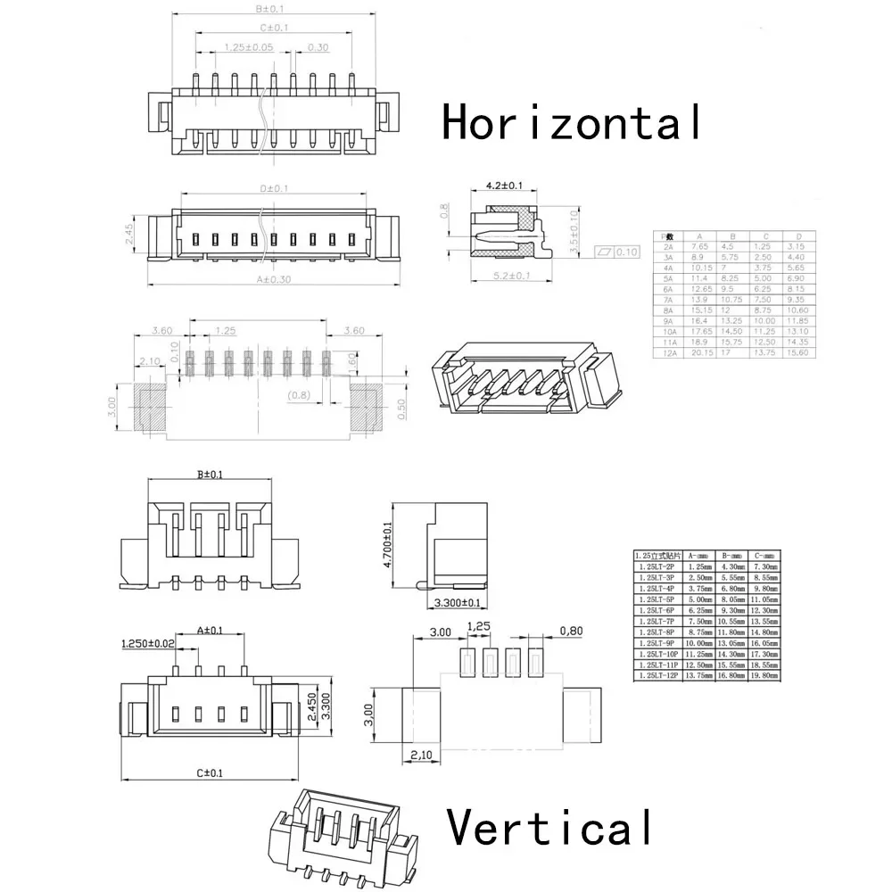 SH 1.0 JST SH1.0 2/3/4/5/6/7/8 Pin Female Plug Wire Terminal Cable Connector Single Head Electronic Line 28AWG 10cm