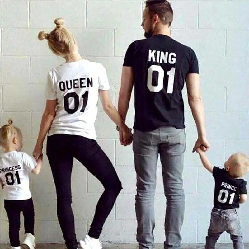 
family look matching clothes outfits father mother daughter son tshirt daddy mommy and me baby boy girl clothing queen mom dress 