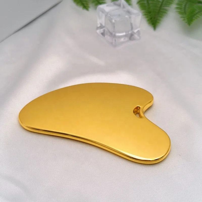 Custom Logo Purely Metal Gua sha Heart Shape Face Body Neck Massage Guasha