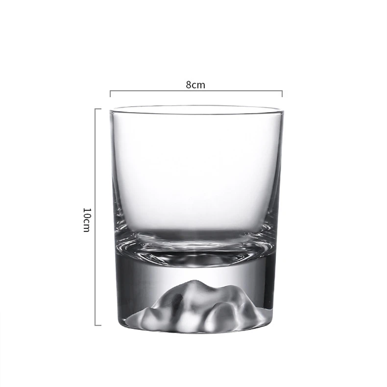 High Quality Crystal Whiskey Glasses Luxury Lead Free drinking glass cup 250ml Crystal Custom Thick Bottom Whiskey Glasses