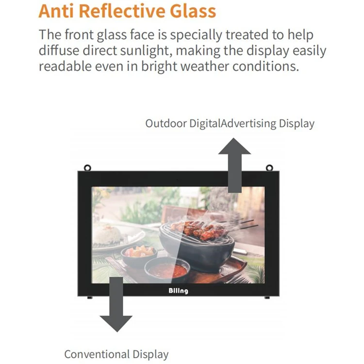 43 49 55 65 inch wall mount Interactive digital touch advertising signage lcd screen high brightness 32 inch outdoor lcd display