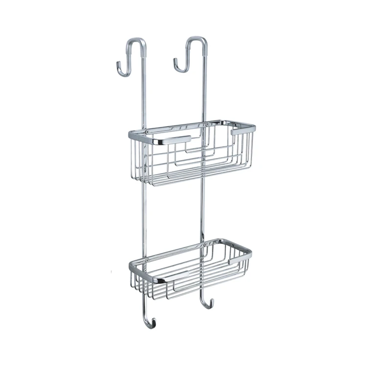 
Hot sale wall mounted hanging basket Bath Shelf Rack brass basket with hanger 