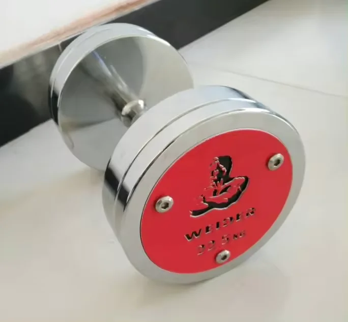 Round Head Fixed Dumbbells 1-100kg Fitness Weight Lifting Chromed Stainless Steel Dumbbell