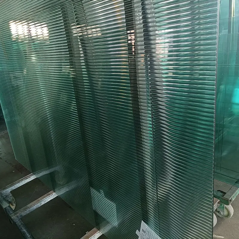 Clear Moru Pattern Fluted Textured Glass 4mm 6mm 8mm 10mm Thickness for Bathroom Hotel Hall Decoration 3mm Solid Structure