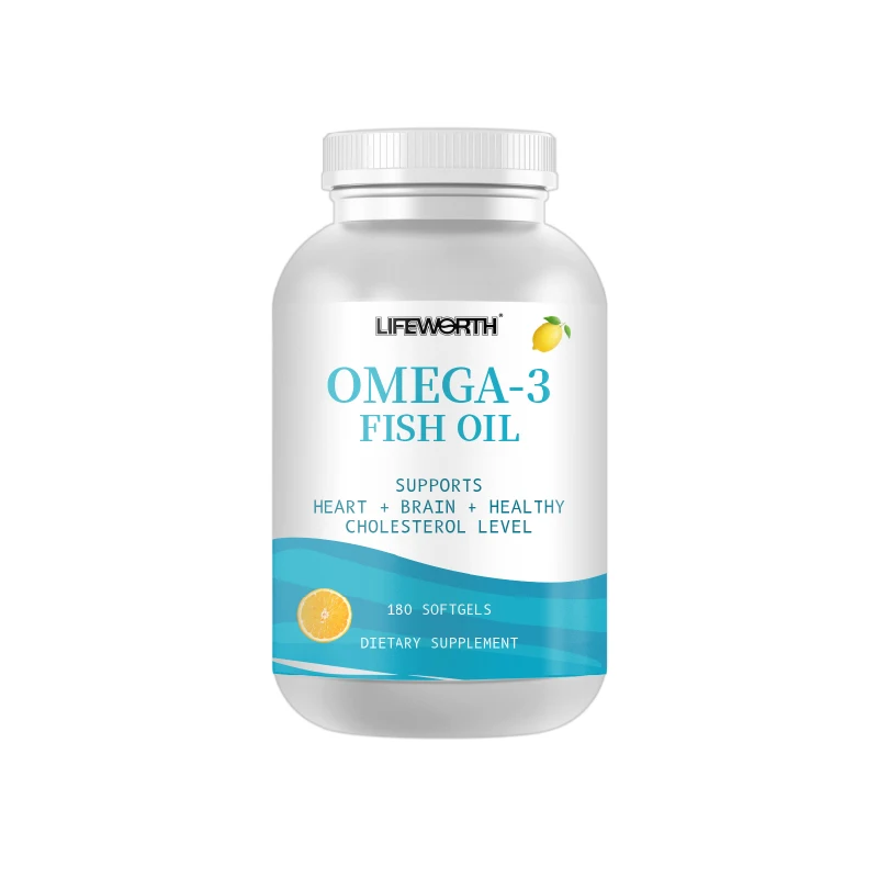 Lifeworth Formulation Omega 3 6 9 Capsules Vitamins A D3 Complex Fish Oil Softgel with Garlic Oil