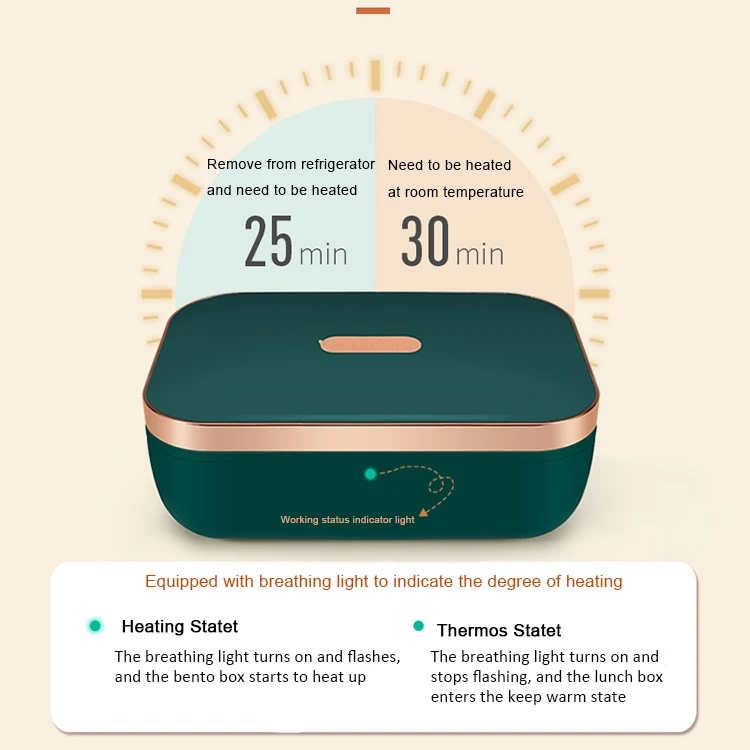 Portable 800ML Car Home School Use Hot Thermo Heated Ceramic Food Warmer Container Electric Bento Lunch Box