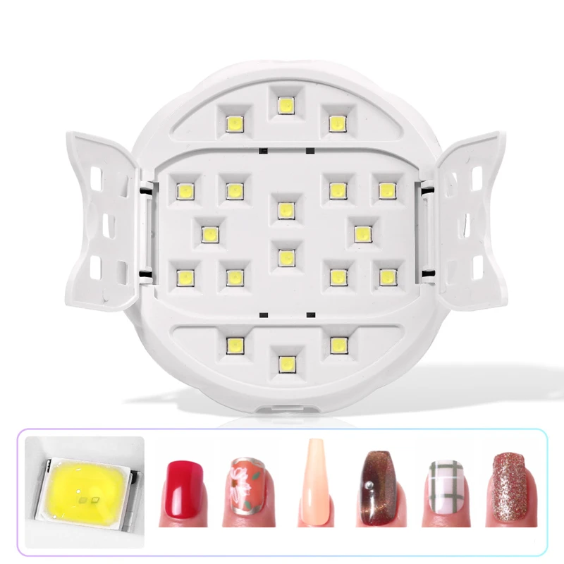 2022 NEW portable 54W Nail Lamp with cosmetic mirror 18 leds USB For Drying LED UV Nail Gel