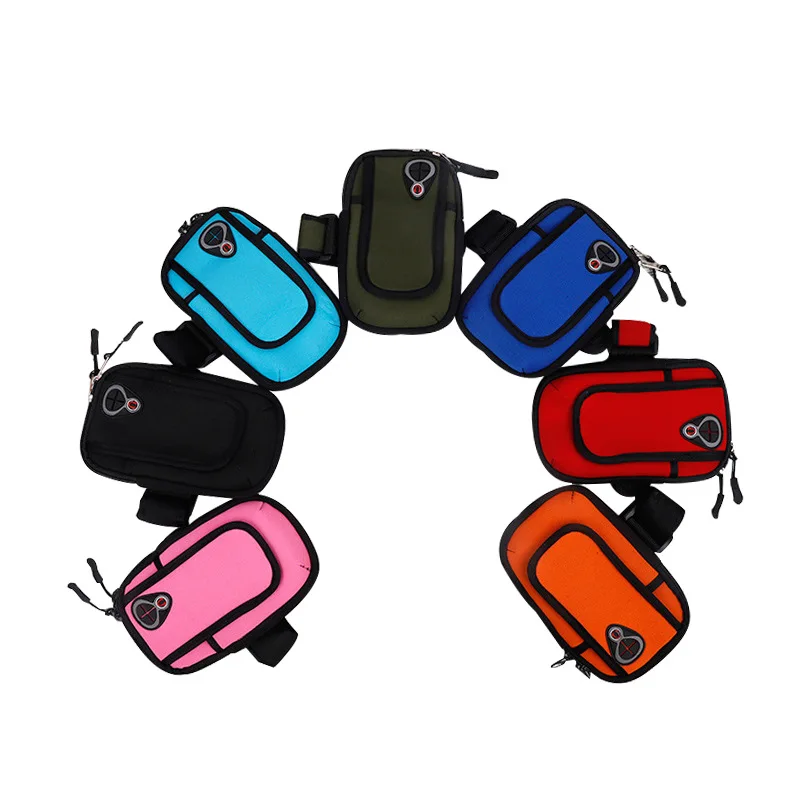 Wholesale Customization logo Diving material mobile phone arm bag zipper sports bag outside the cloth bag