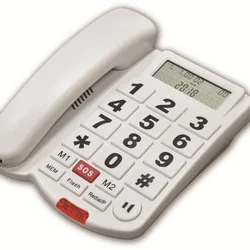 easy to read sos large number white corded hands free home phone telephone large display with photo fixed landline desktop phone