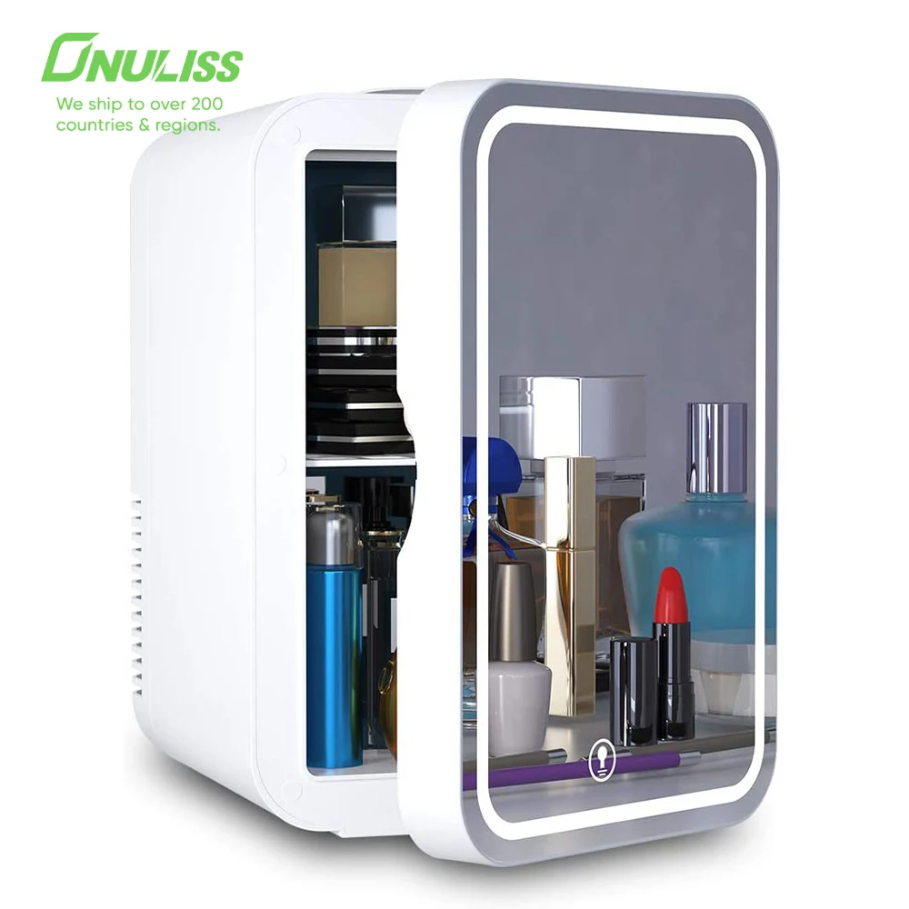 New Arrival Mini Beauty Cosmetic Makeup Skincare Portable Samll  Make Up Beauty Fridge Refrigerator Glass Door Display Freezer