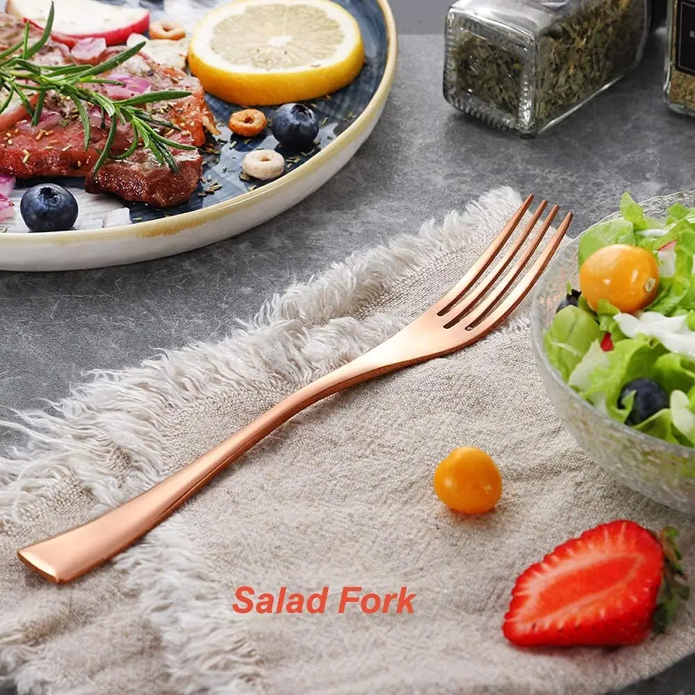 Wholesale Hotel Wedding Cutleries 4Pcs Restaurant Flatware Set Silverware Knife Spoon Fork Stainless Steel Rose Gold Cutlery